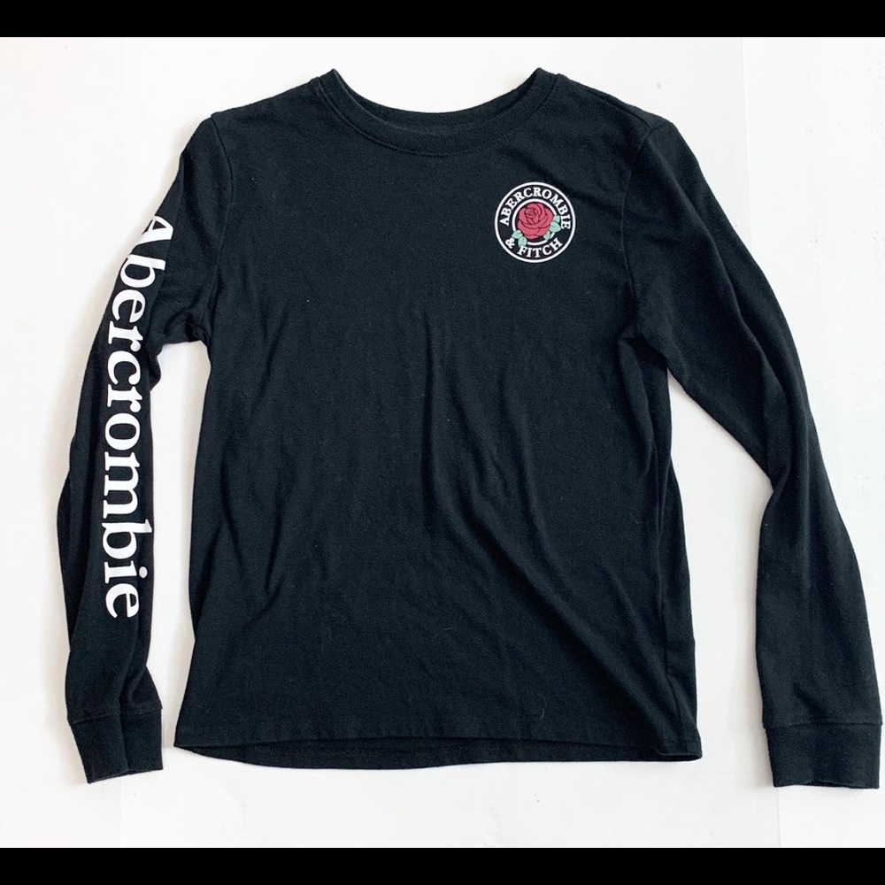 Abercrombie Black Long sleeve with white lettering